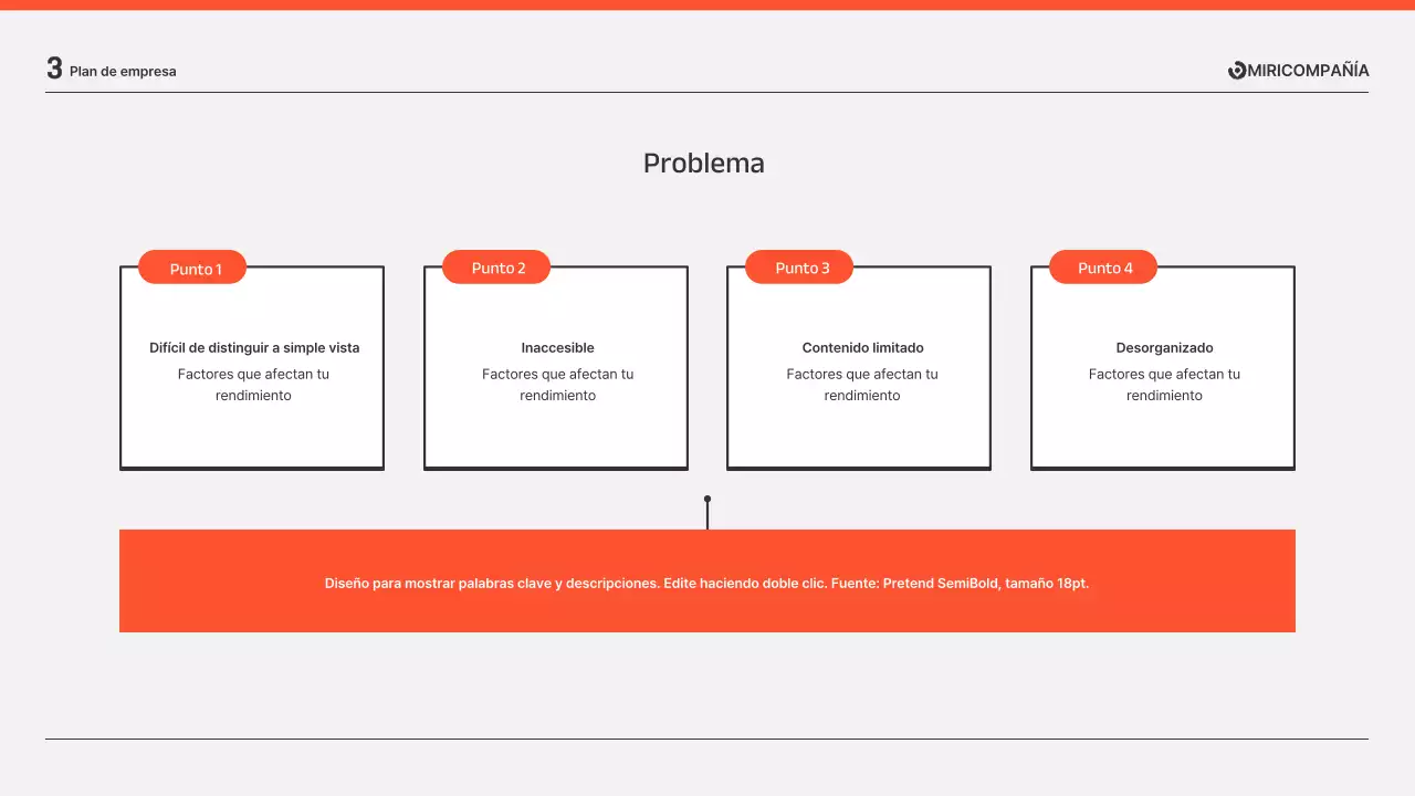 Presentaciones de informes empresariales en naranja y gris