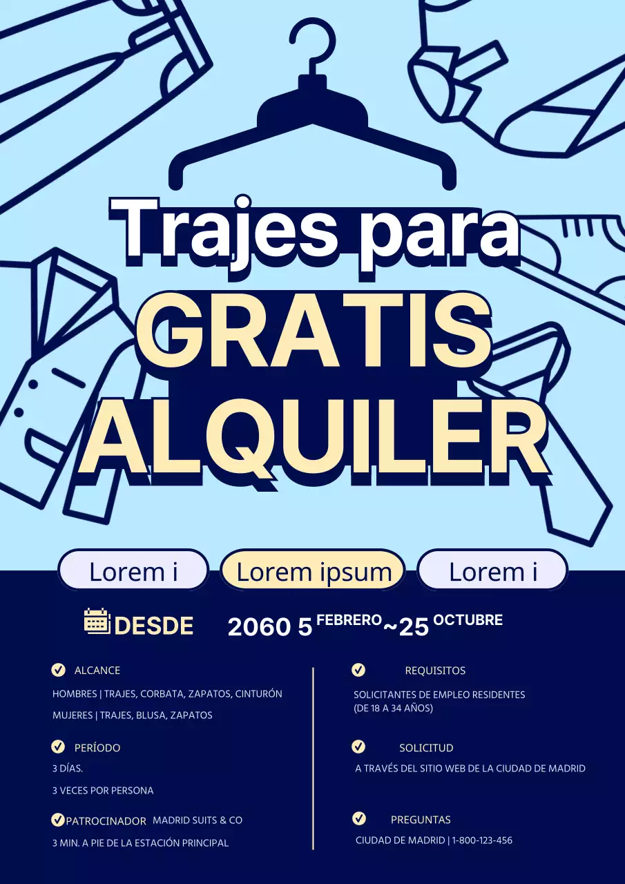 Una sencilla guía azul claro y amarilla del Centro de Orientación Profesional