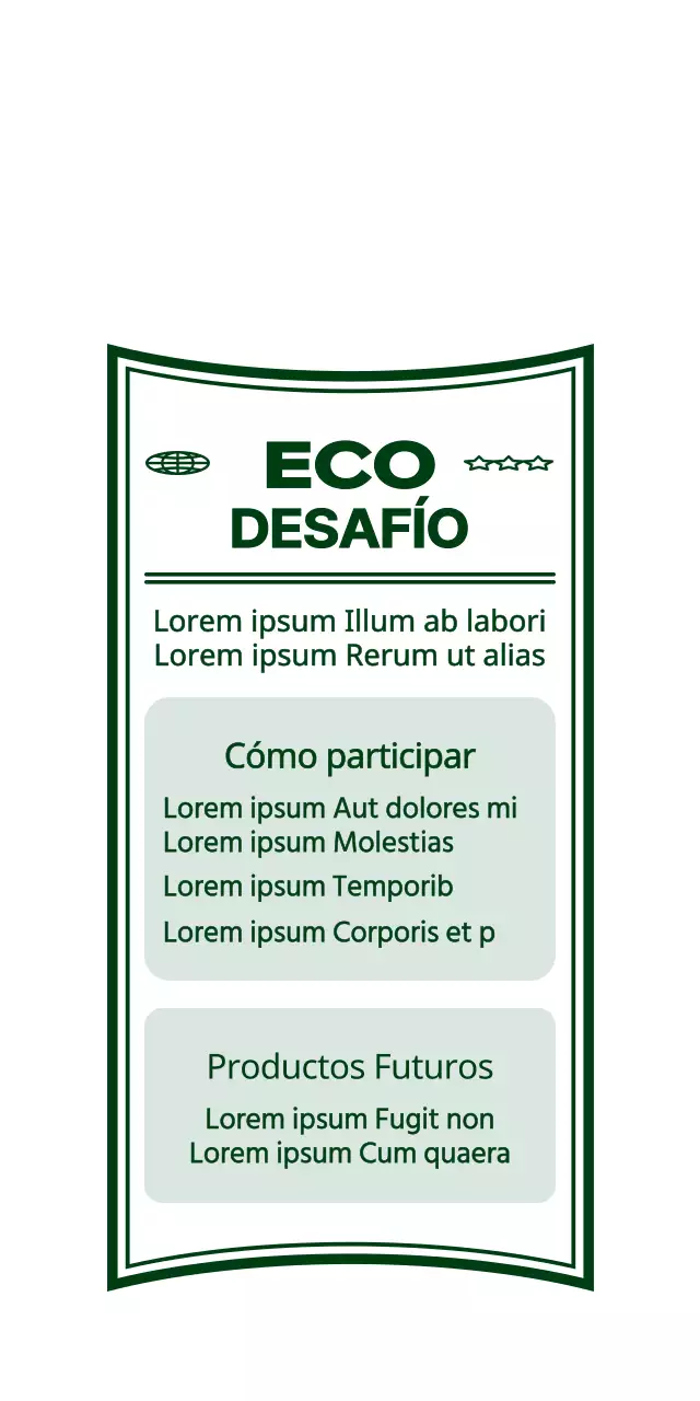 Simpático y moderno estilo de ilustración de personajes con un fresco color verde Información sobre el acontecimiento Eco Challenge