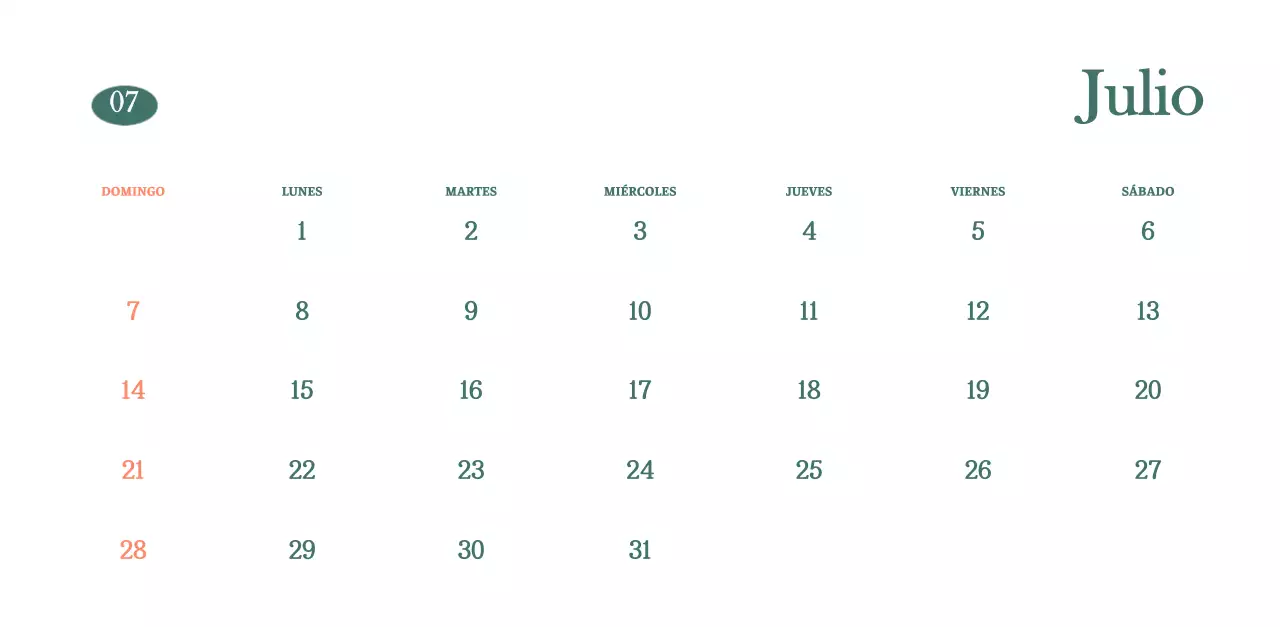 Calendario de cafés con recomendaciones de bebidas del mes