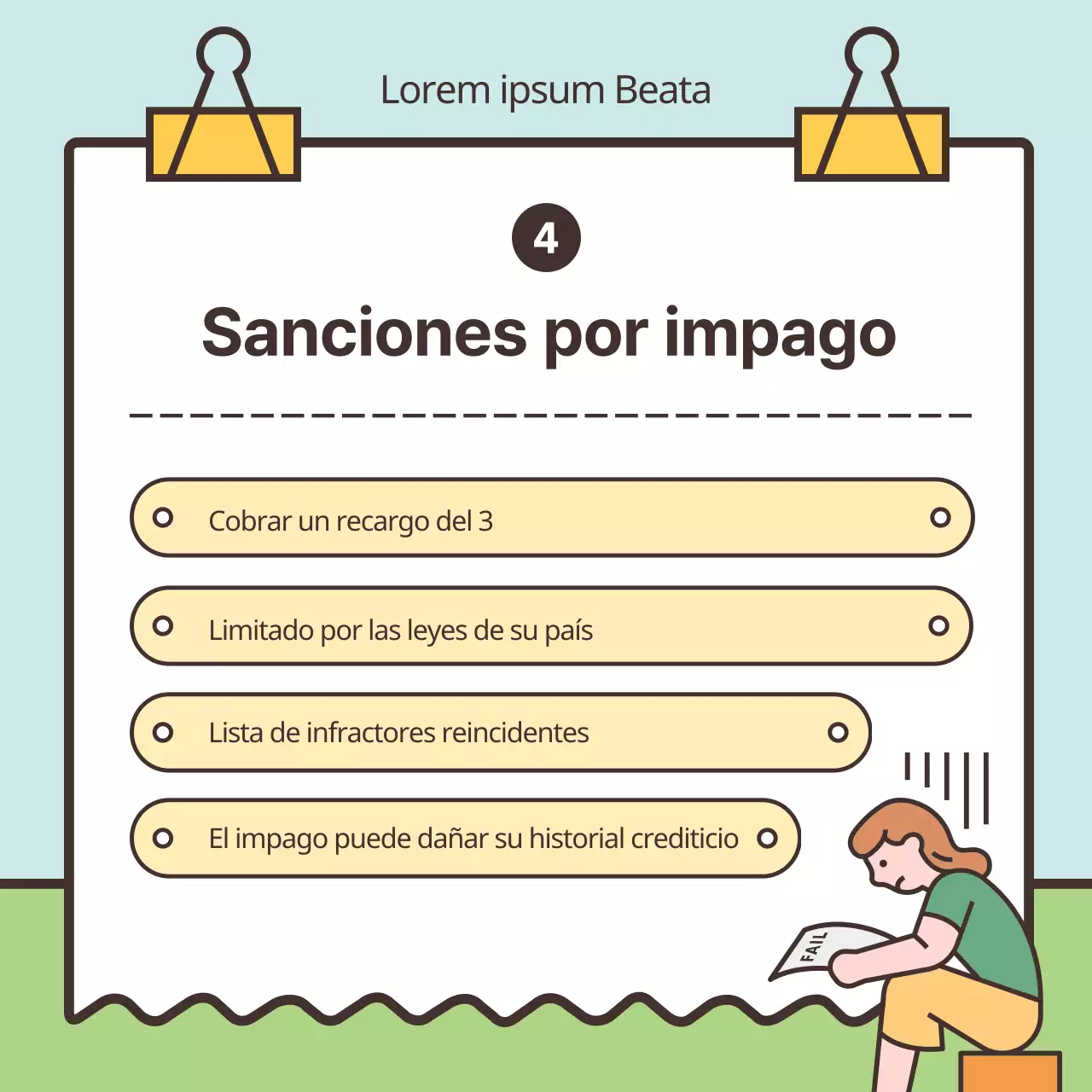 Resalte las simpáticas ilustraciones en colores pastel Pague su declaración de la renta de residente