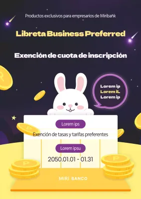 Evento de encargo con un conejito con un concepto de fondo espacial morado