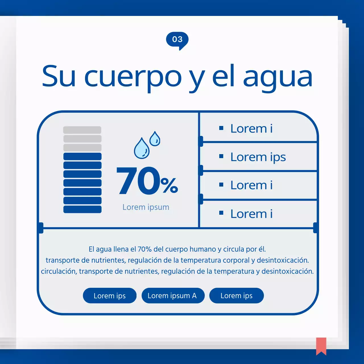 Icono azul y celeste concepto agua enciclopedia