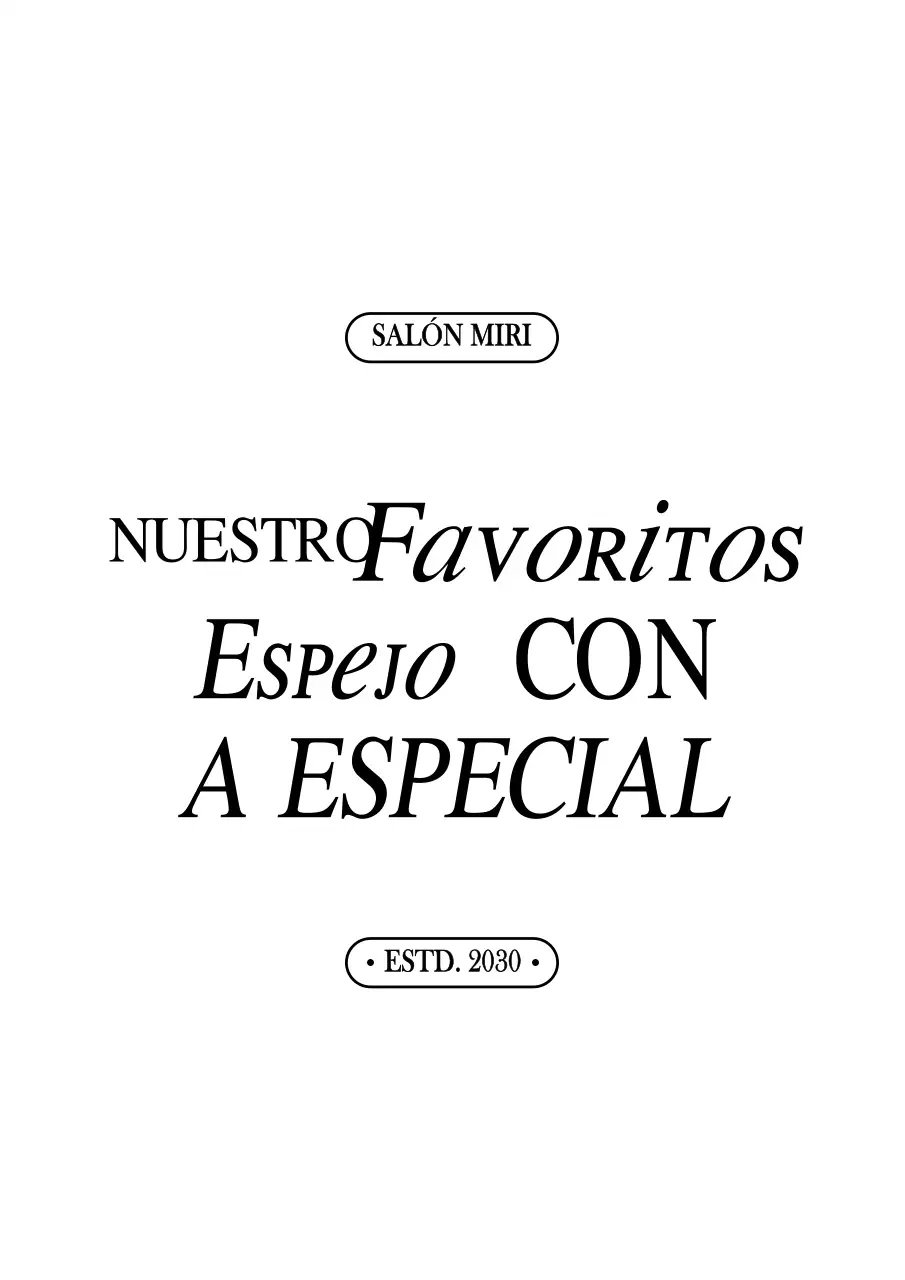 Una moderna combinación de fuentes en blanco y negro para productos y promociones de salones de belleza.