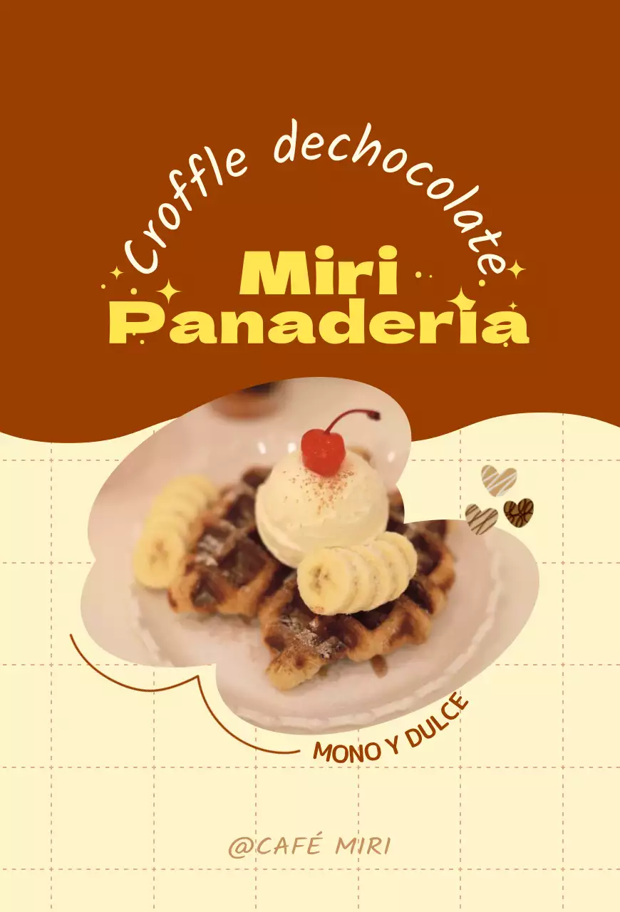 Promociona tu menú con un bonito marco marrón y amarillo