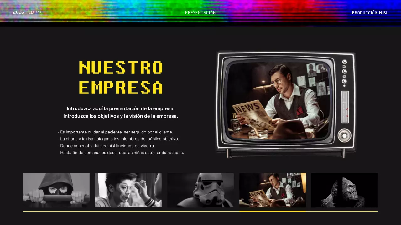 Propuesta de vídeo para un colorido concepto de emisión retro