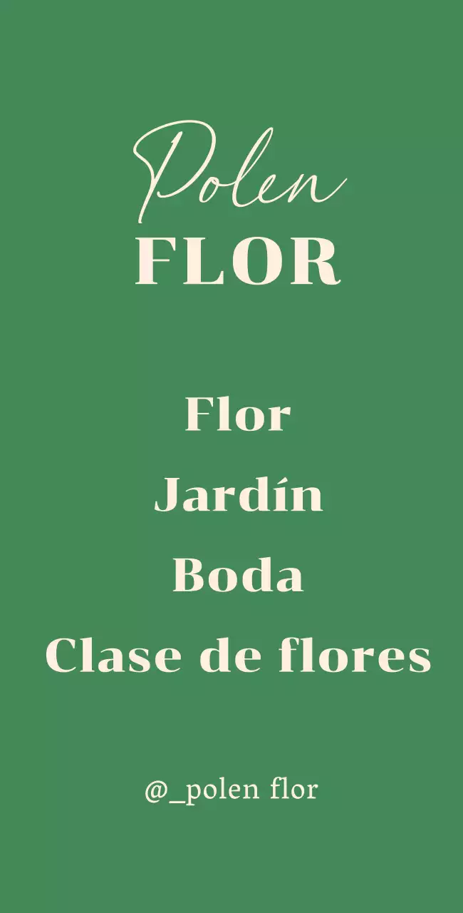 Letrero de floristería con ilustraciones botánicas sobre fondo verde