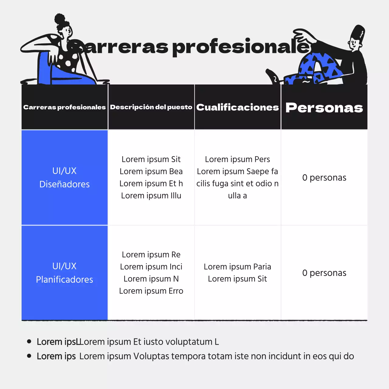 Anuncio de empresa dinámico y juvenil con acentos azules