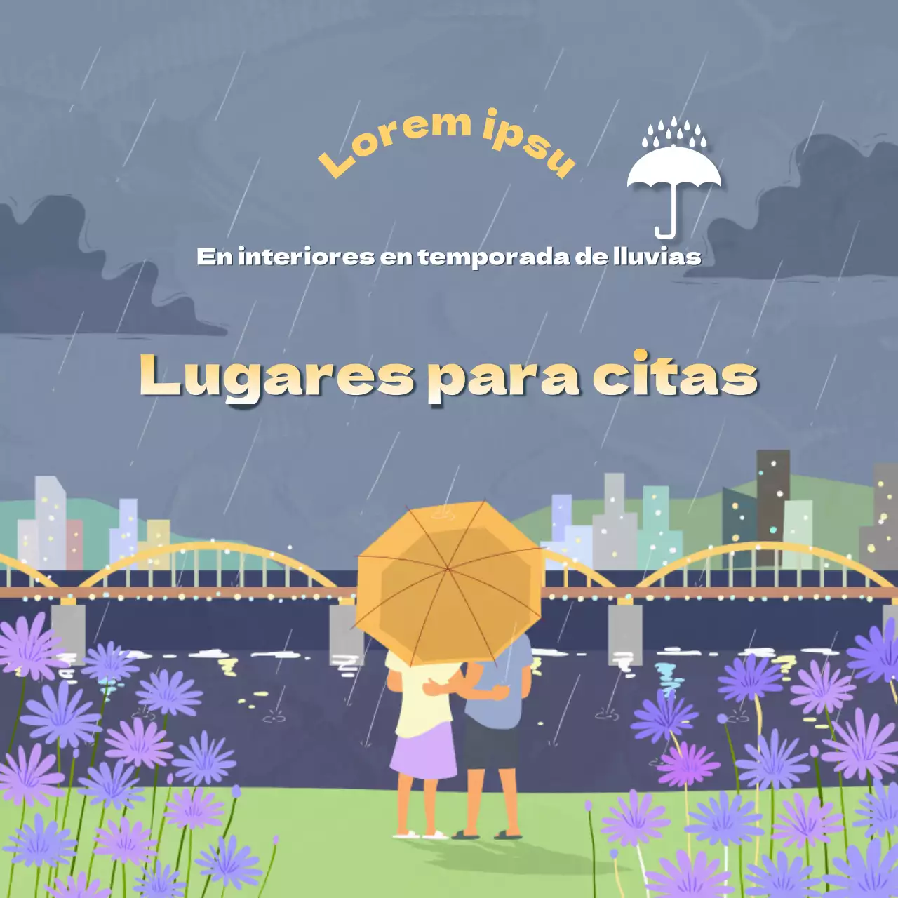Ideas para salir bajo la lluvia en tonos azul marino