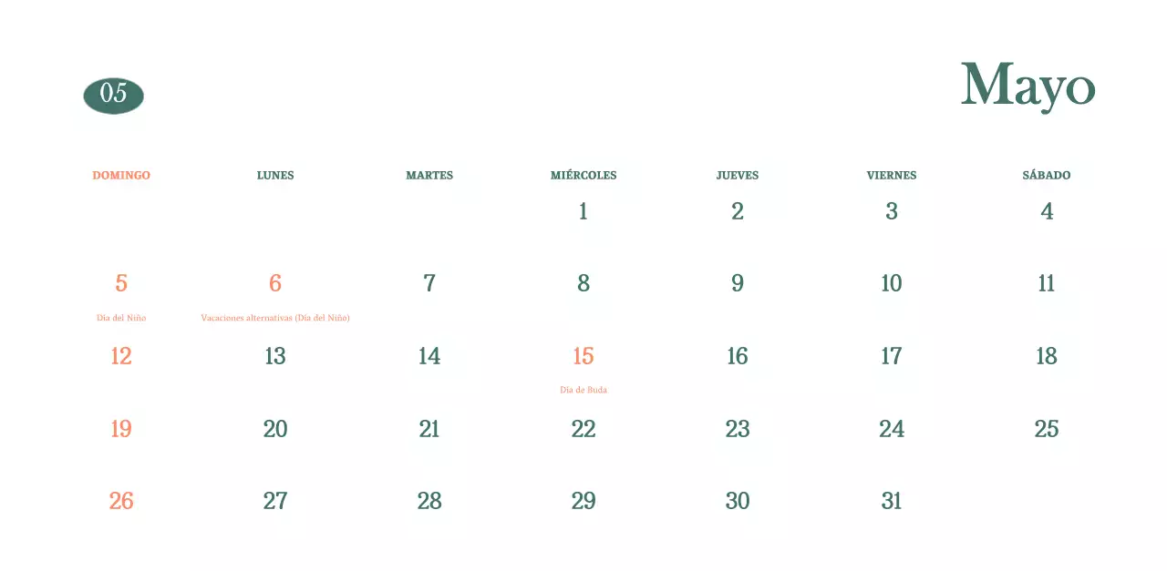 Calendario de cafés con recomendaciones de bebidas del mes