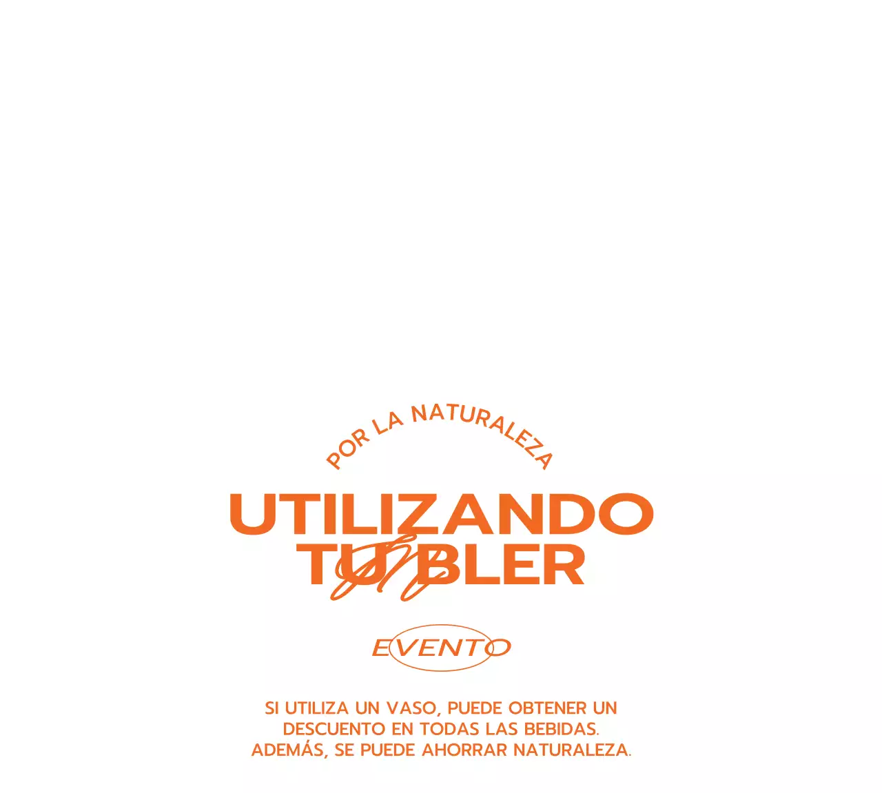 Artículos promocionales y de merchandising de la cafetería con el logotipo y el nombre de la empresa en naranja.