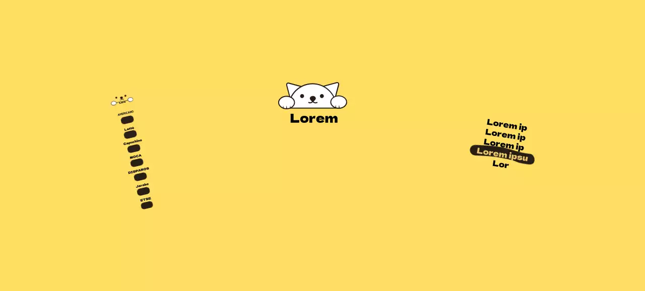 Gato amarillo Ilustración Pet Cafe