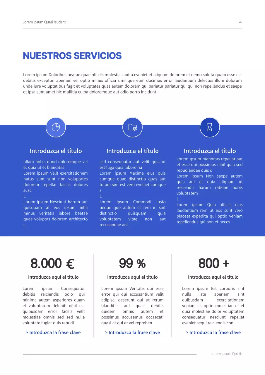 Propuesta de negocio de concepto simple en azul