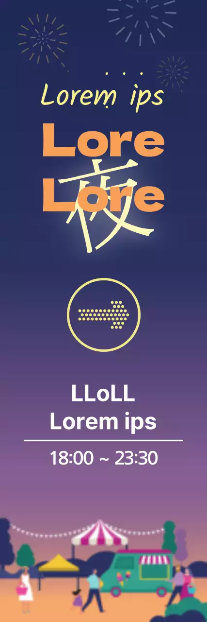 Mercado nocturno de camiones de comida