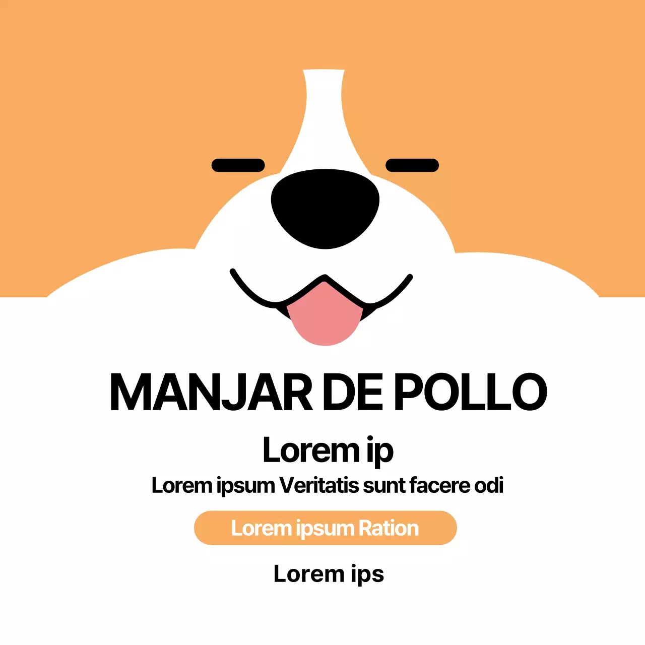 Simpáticas etiquetas de golosinas para mascotas con ilustraciones en naranja