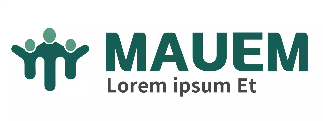 Diseñar un logotipo corporativo con una persona de color verde oscuro cogida de la mano