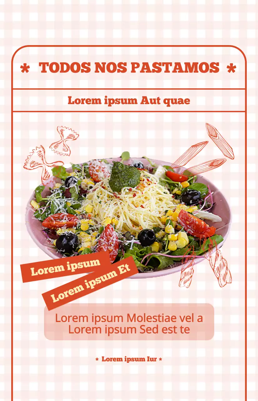 Bandera de promoción del menú de formulario con un bonito fondo a cuadros rojos