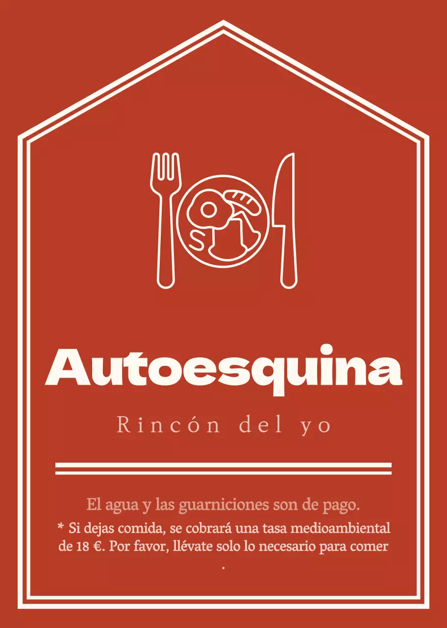 Estilo de flecha sencillo y emocional en rojo y amarillo pálido con indicaciones para la autoesquina