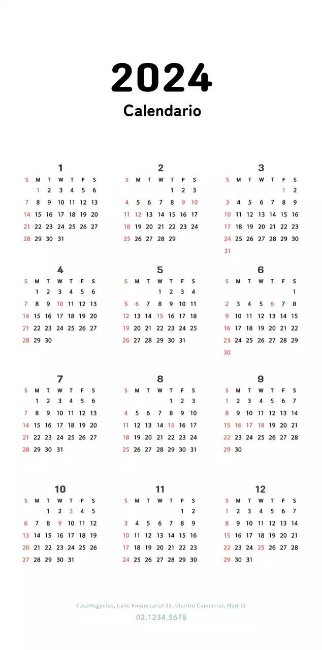 Un cálido calendario ilustrado de Año Nuevo
