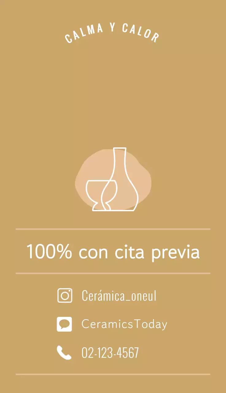 Promoción de una escuela de cerámica de un día con un ambiente tranquilo y emocional en blanco y beige