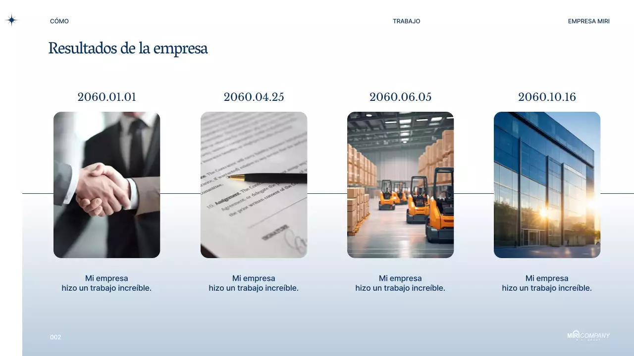 Propuesta de PT empresarial moderno en azul marino