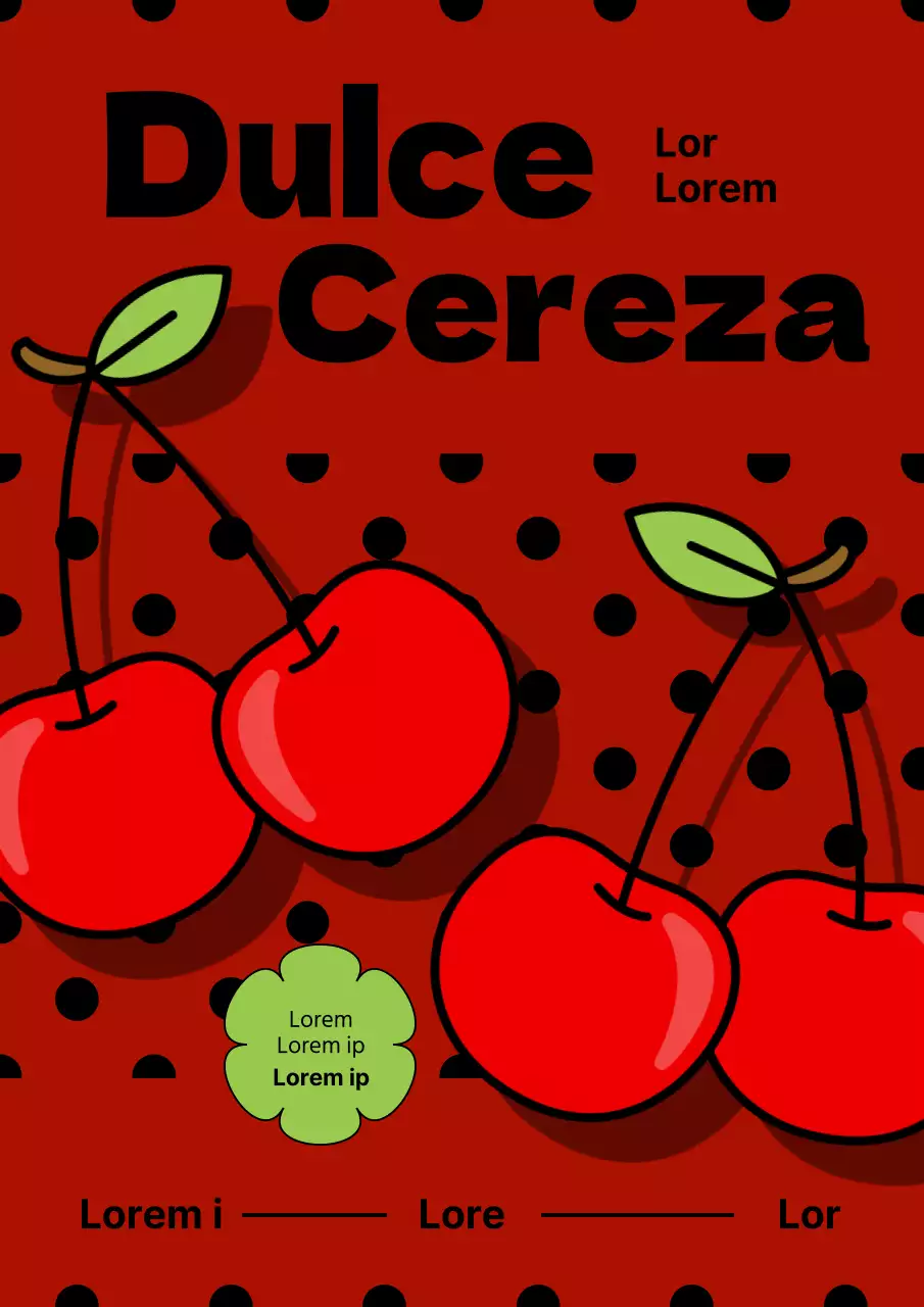 Promover una venta de cerezas rojas kitsch