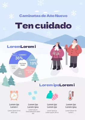 Tema montañismo invernal azul