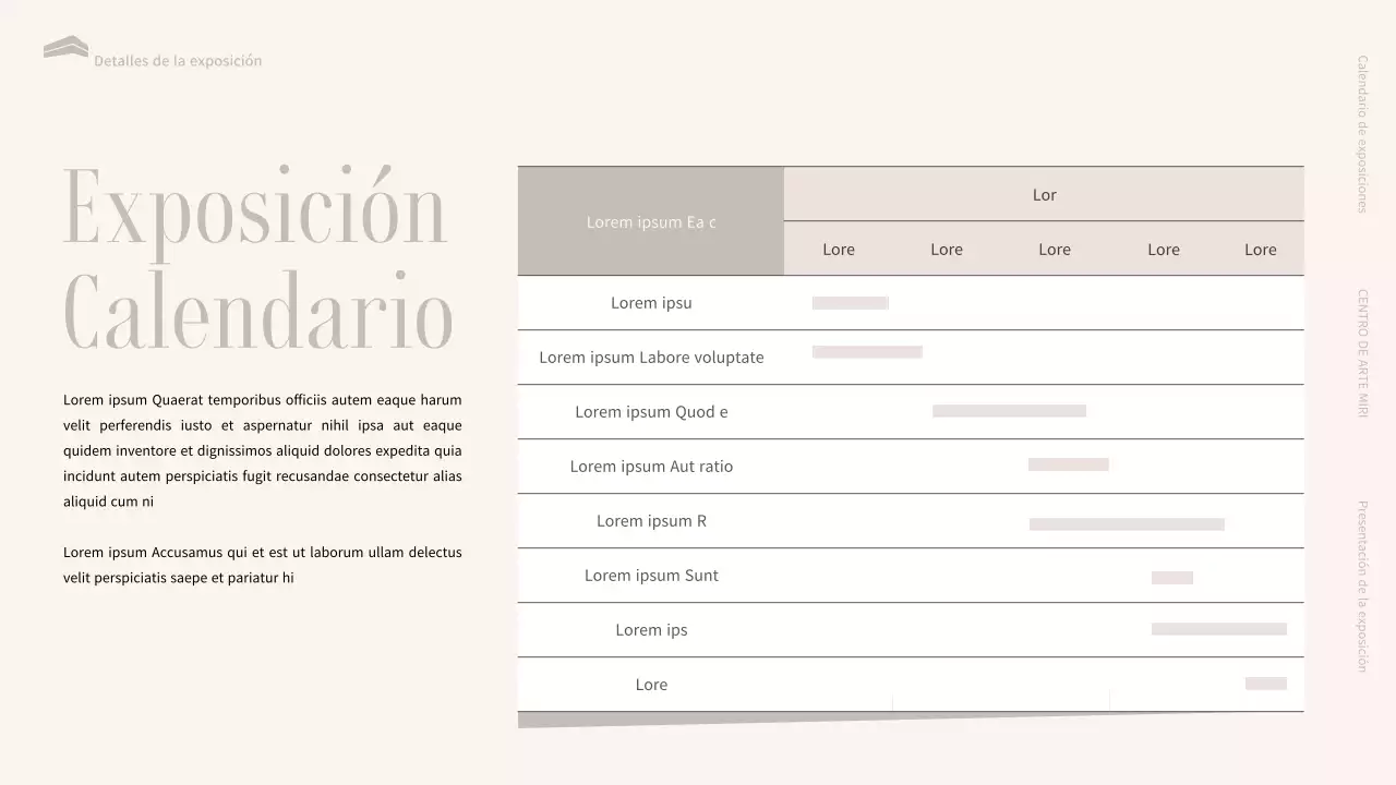 Una introducción a una lujosa exposición museística en negro y beige