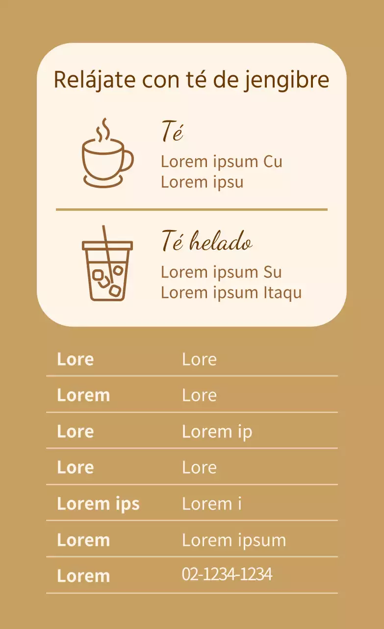 Cálida y sencilla etiqueta adhesiva para bebidas saludables en tonos beige Detalles