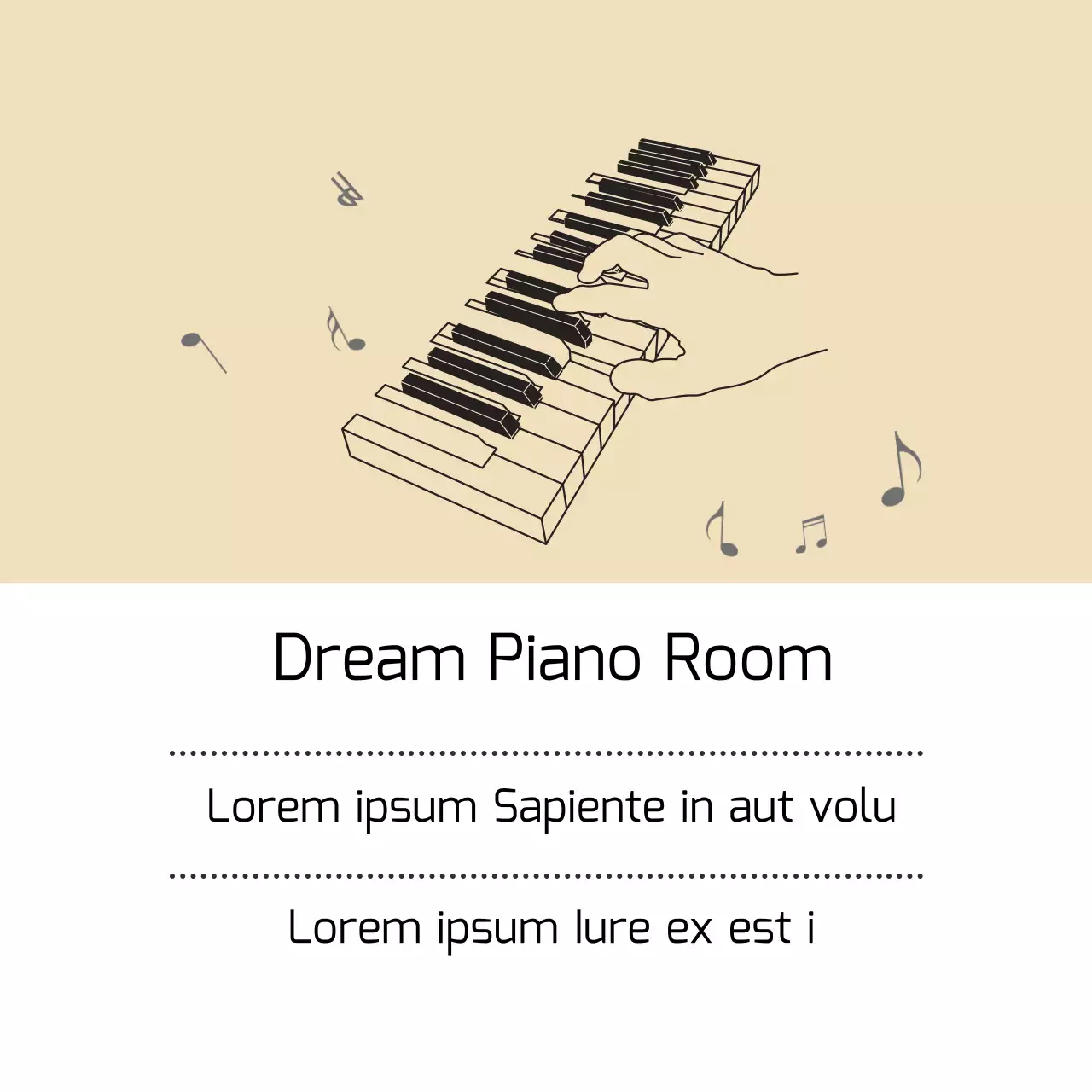 Ilustración Beige Promoción Escuela de Piano