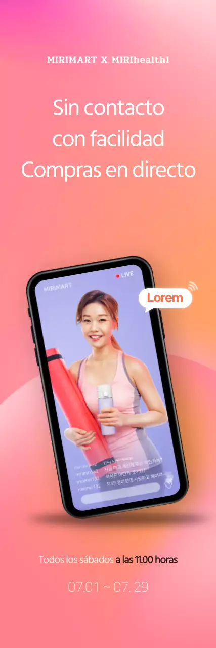 Concepto de compra en vivo en línea en degradado rojo