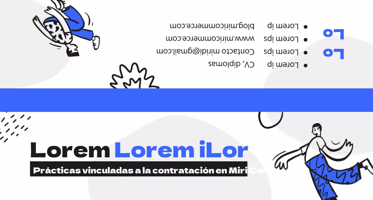 Un kit de bienvenida para conmemorar tus prácticas profesionales con una ilustración humana en azul y negro.