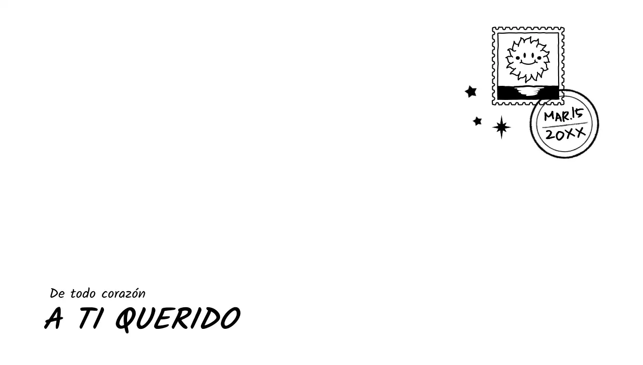 Para cartas con una bonita ilustración de sello con un concepto dibujado a mano en negro