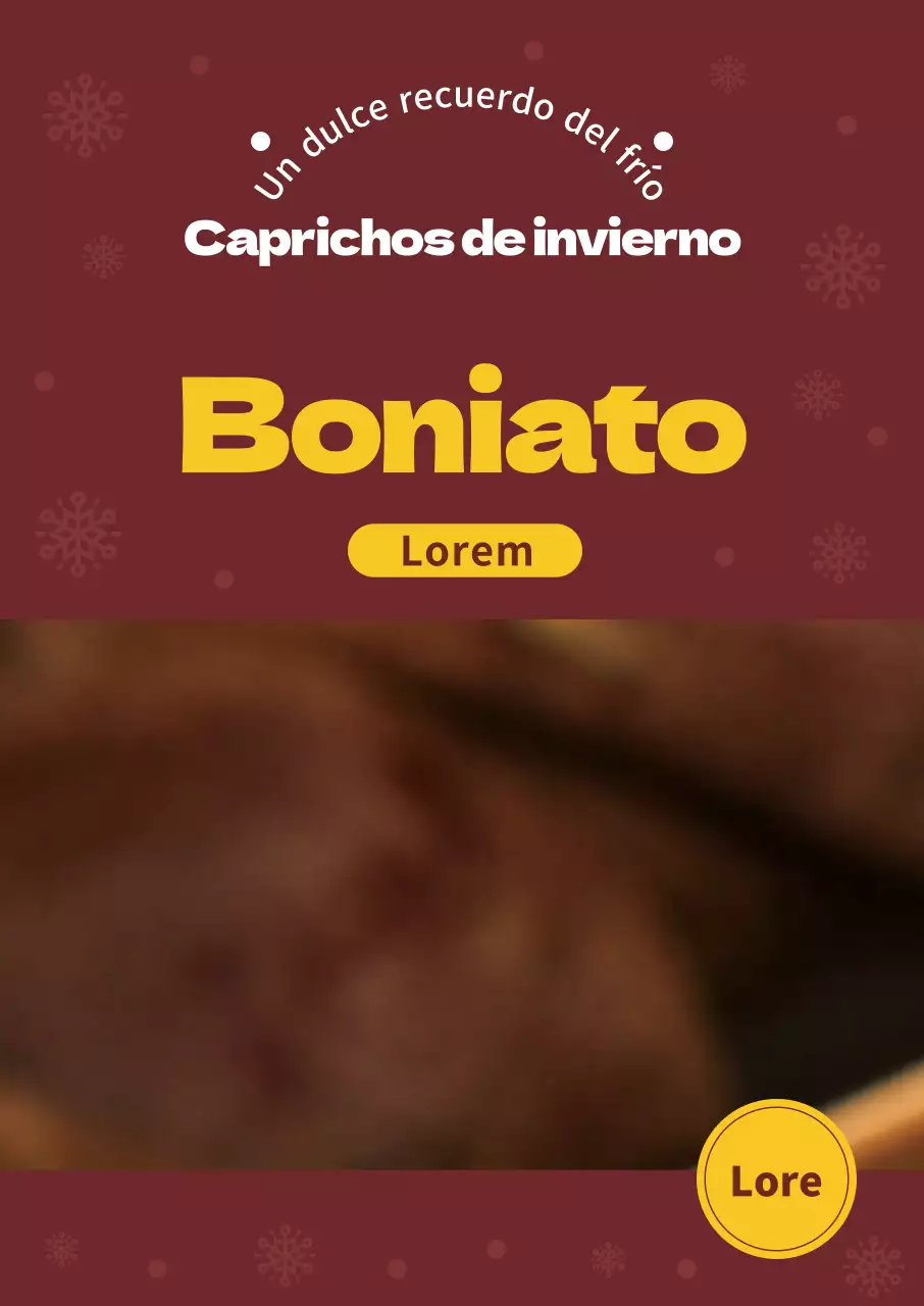 Anuncio menú boniato foto marrón