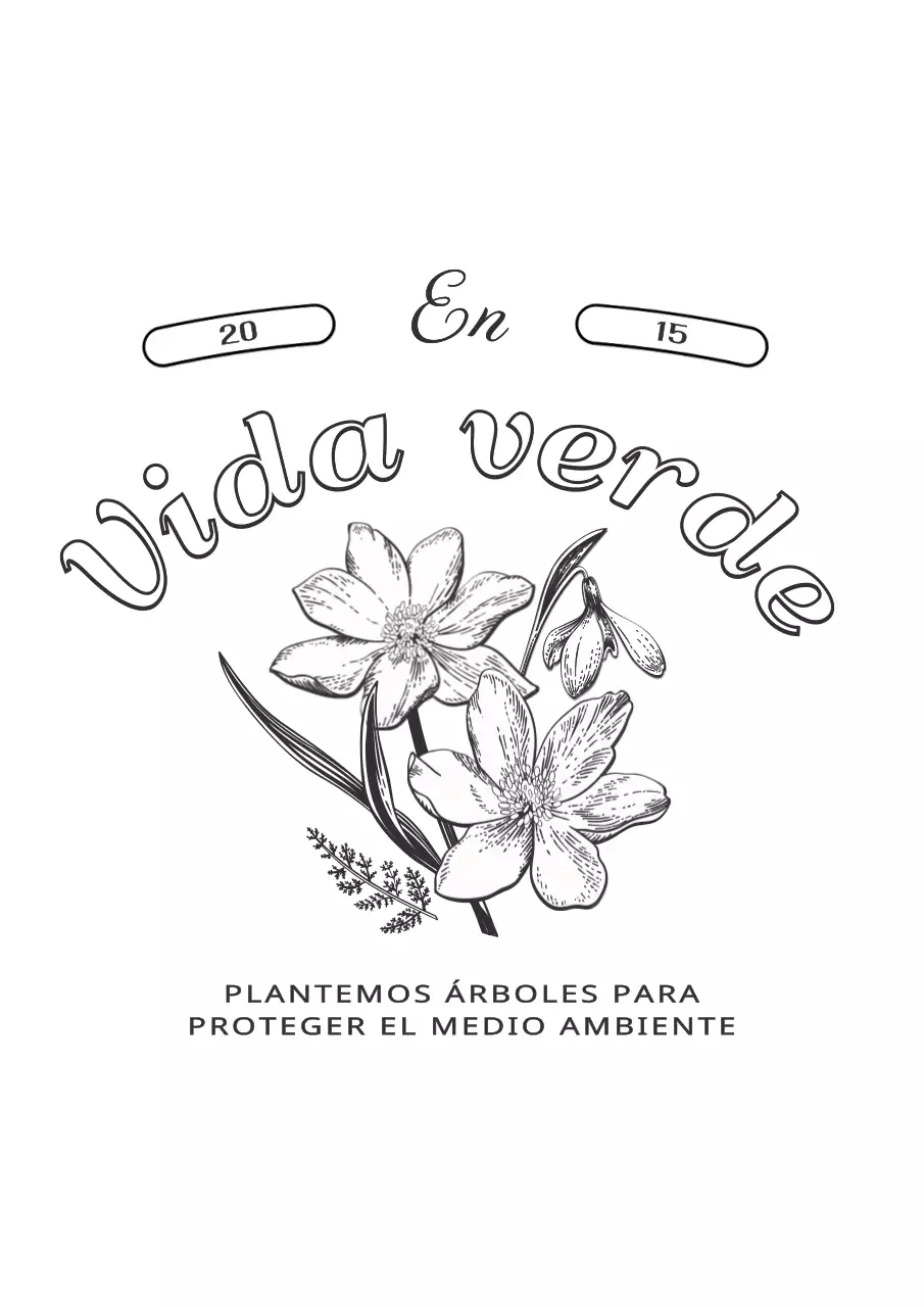 Bolsa de cordón ecológica con diseño vintage de flores y plantas ilustradas