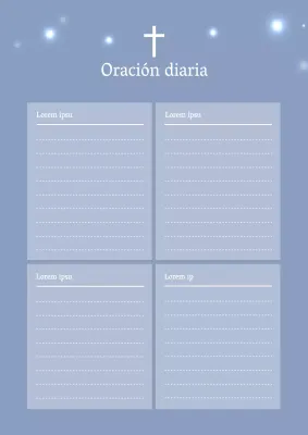 Cartel con diseño sencillo de itinerario diario en azul