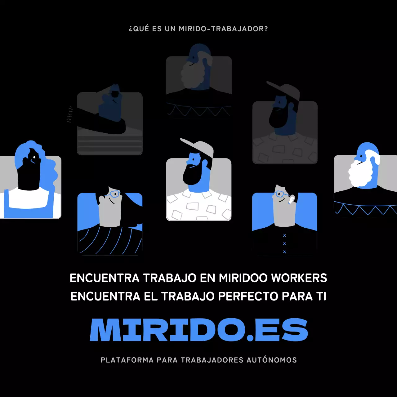 Ilustración de personas azules y negras Presentación de gigworkers