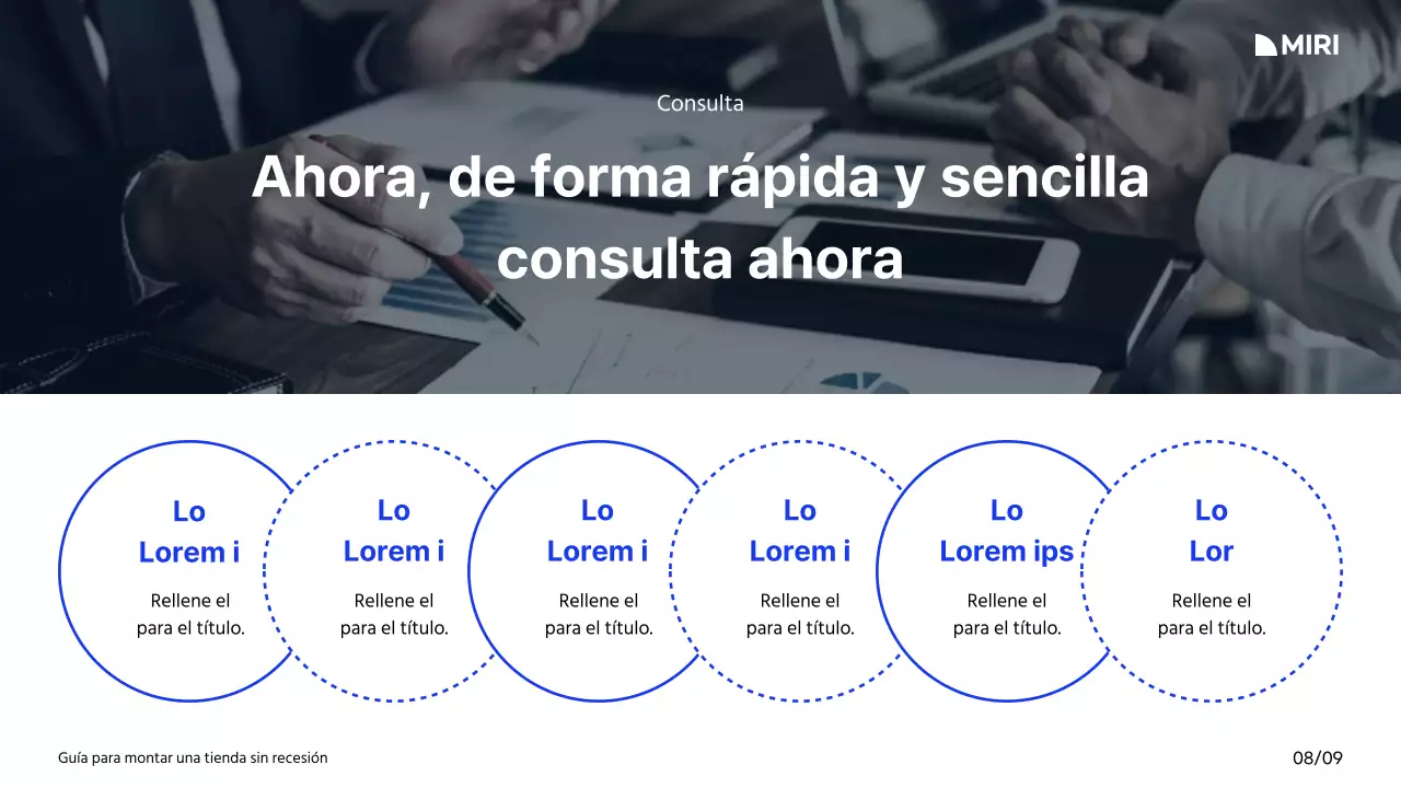 Guía para crear un centro comercial con una combinación de colores blanco, azul y negro y un diseño cuadriculado