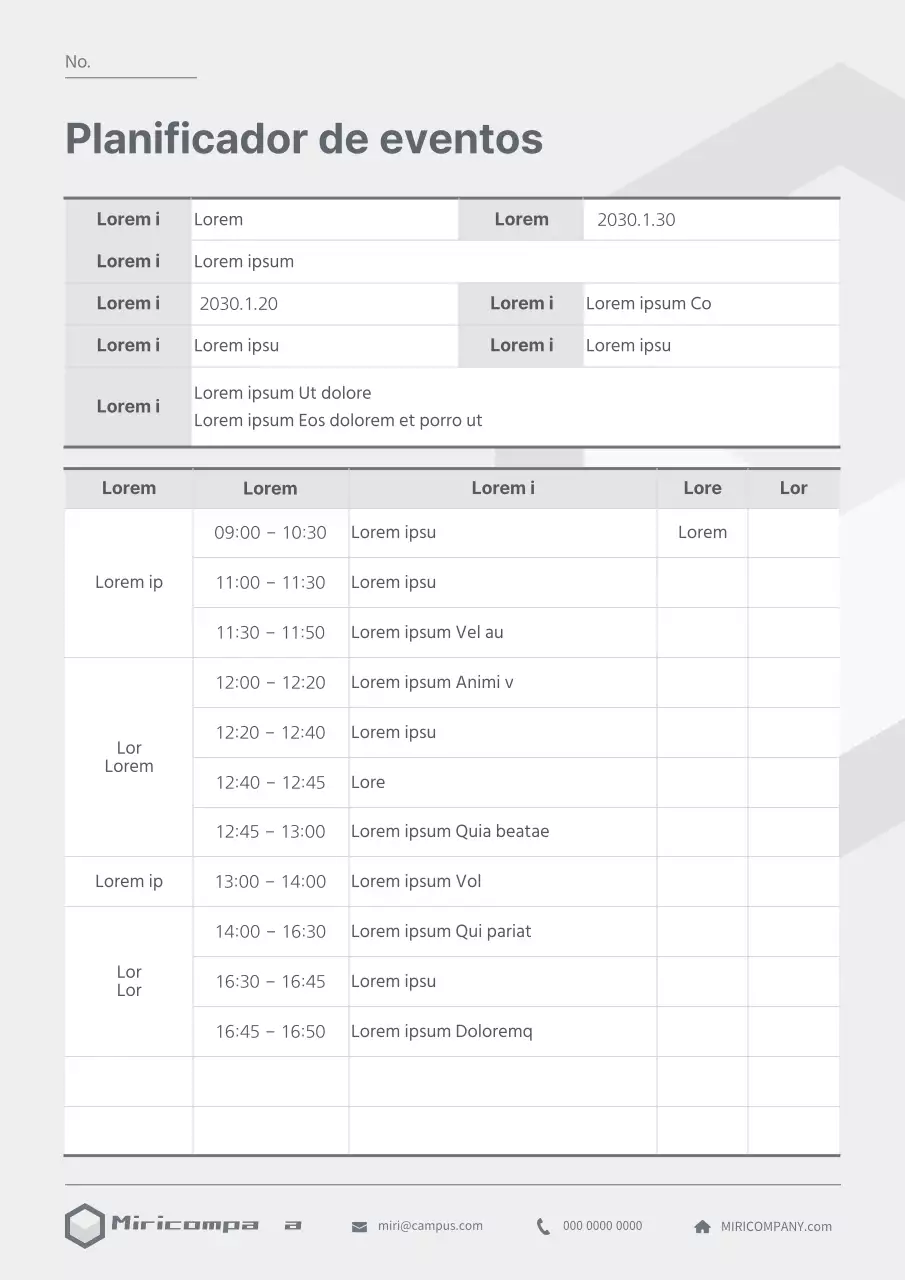 Un planificador de celebraciones limpio y gris