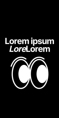 Simpática y sencilla ilustración de un ojo saltando en blanco y negro para productos personalizados