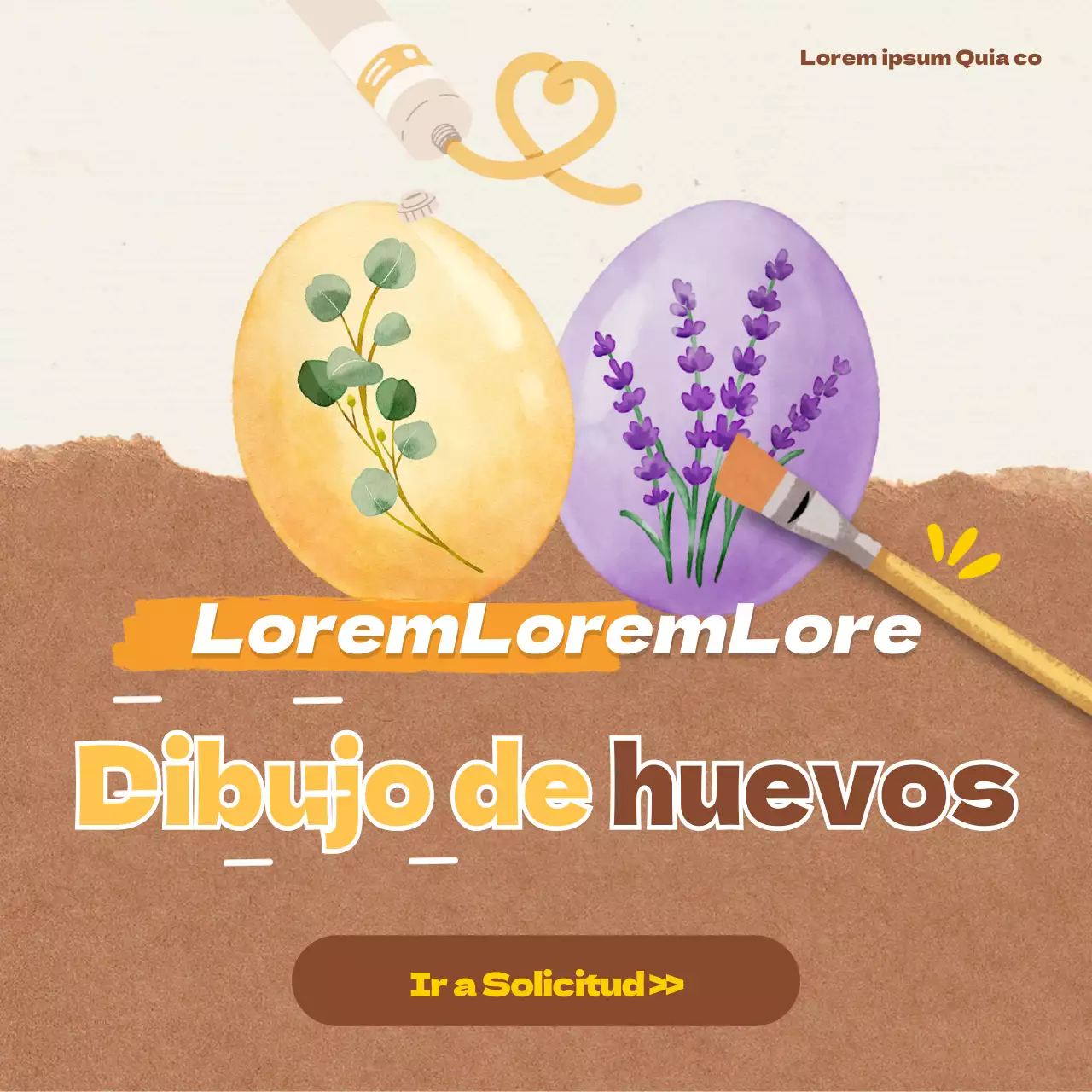 Dibujo de huevos de Pascua con papel beige y kraft para una Pascua cálida Social Media