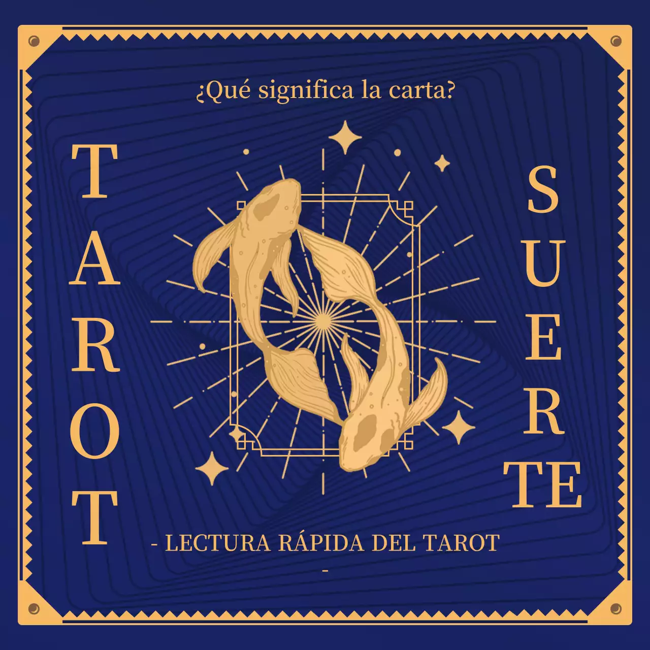 Concepto de carta del tarot del horóscopo de Año Nuevo en azul marino y beige