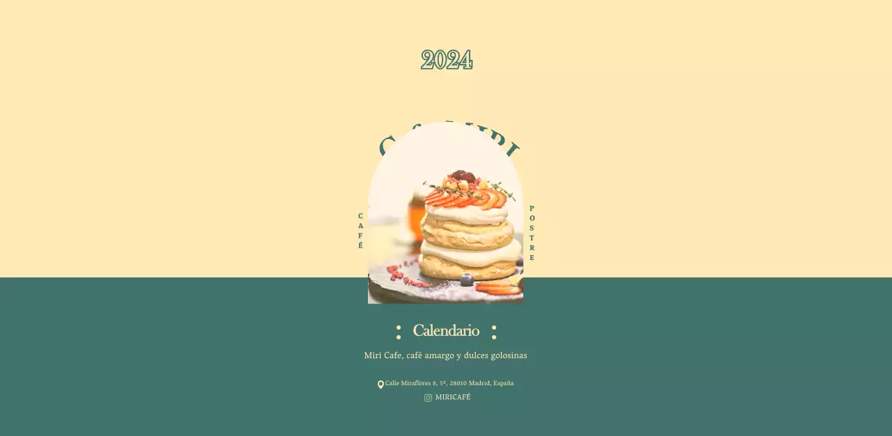 Calendario de cafés con recomendaciones de bebidas del mes