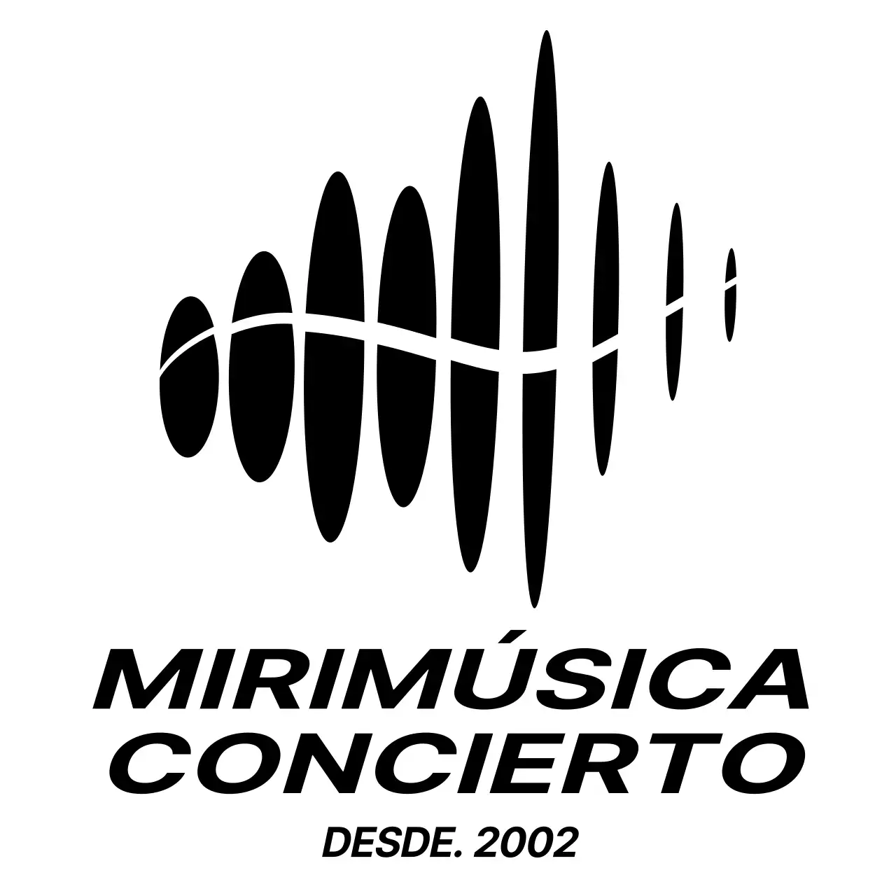 Concepto de Bastón de Concierto de Música con Logotipo de Símbolo Negro
