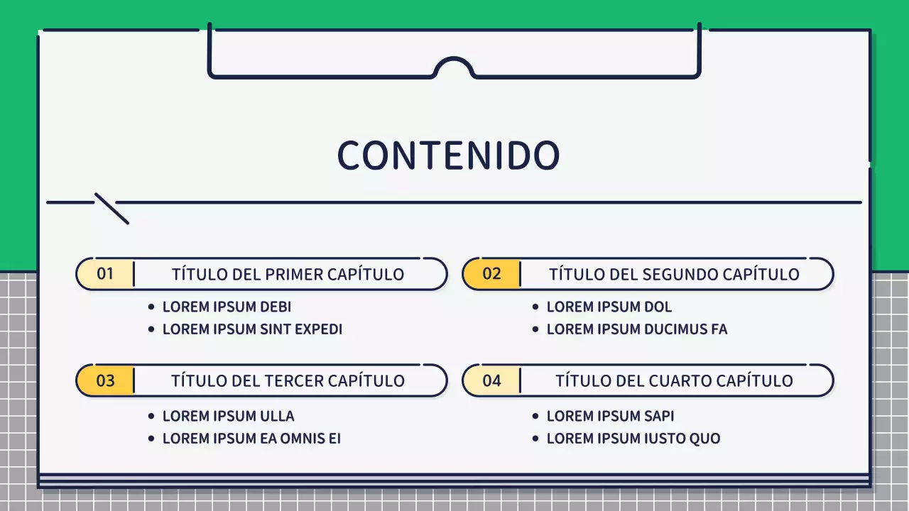 Presentación sobre el diseño de iconos bonitos y básicos en verde y amarillo