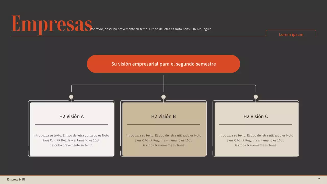 Acentos de color naranja con marrón y beige Cuadro de mando sencillo