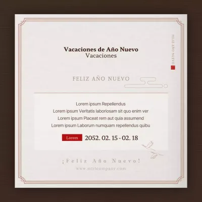 Cierres festivos del Año Nuevo Lunar en marrón y beige