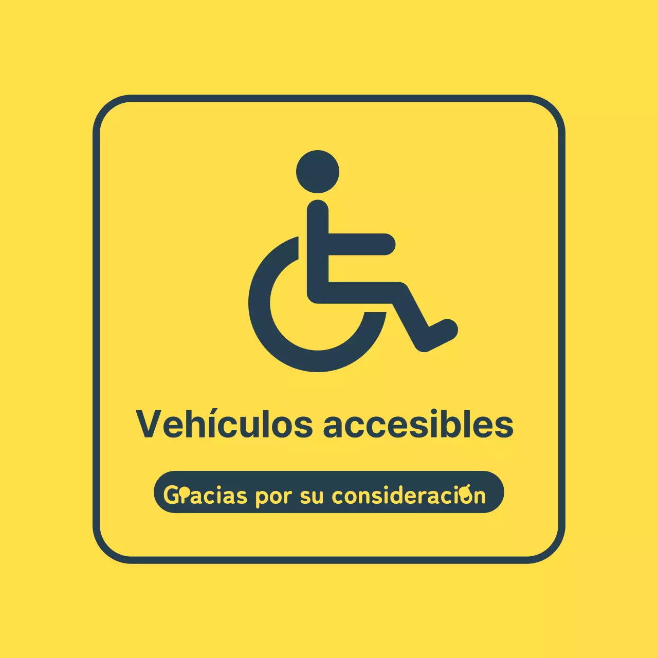 Guía de vehículos de alta legibilidad en amarillo azul marino