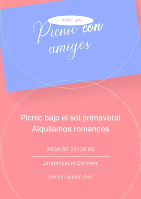Evento de alquiler de picnic de primavera limpio en formas y líneas pastel