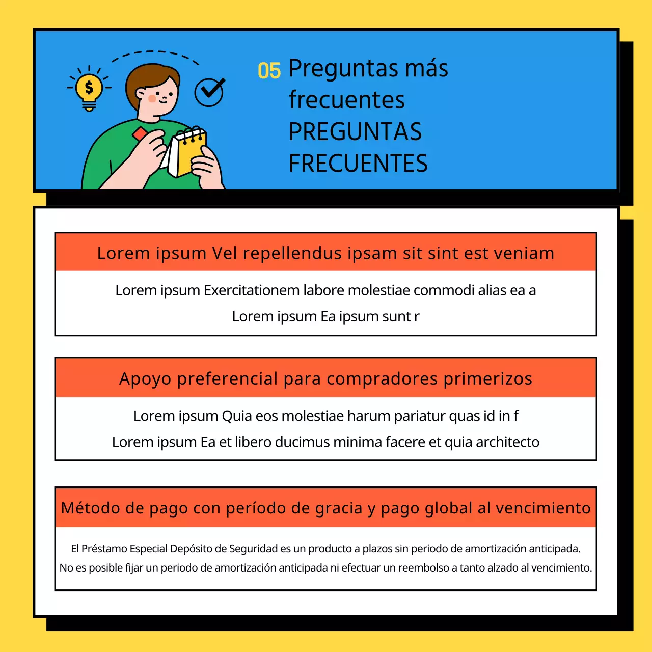 Información para solicitar un Préstamo Vivienda Especializado amarillo y verde